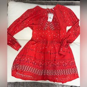 Free People Scarlet Floral Long Sleeve Dress